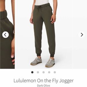Lululemon Dark Olive On the Fly Jogger